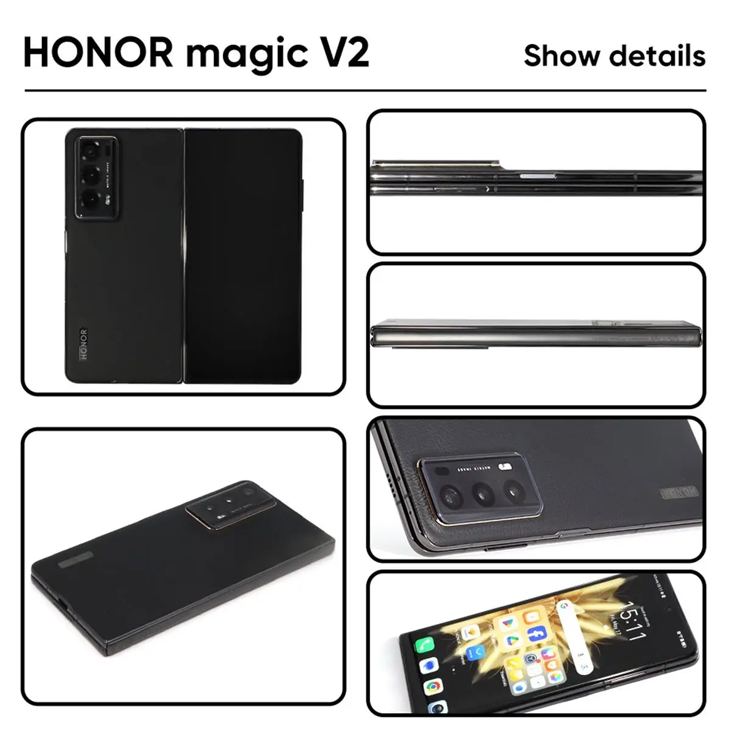 Honor Magic V2 Global - Móvil Plegable 5G con Snapdragon 8 Gen 2 y Cámara Pro 2