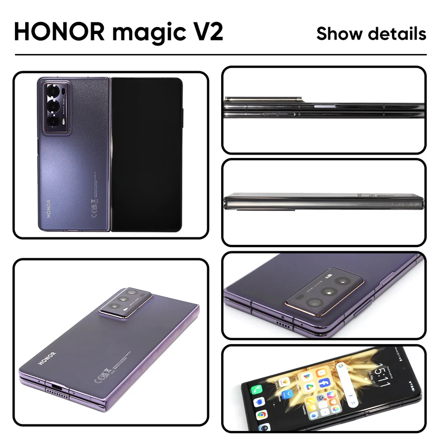 Honor Magic V2 Global - Móvil Plegable 5G con Snapdragon 8 Gen 2 y Cámara Pro 6