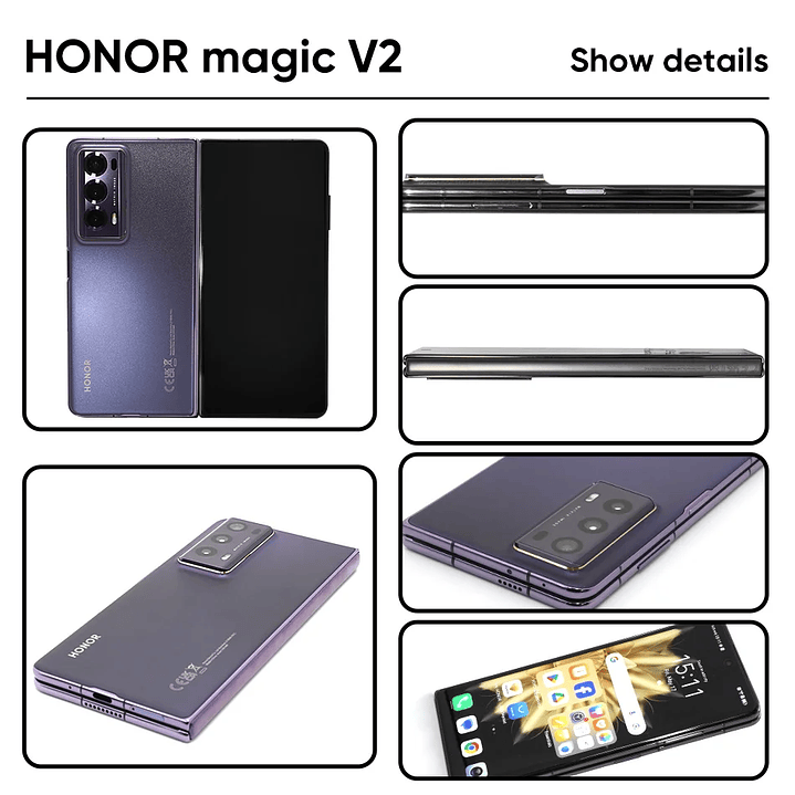 Honor Magic V2 Global - Móvil Plegable 5G con Snapdragon 8 Gen 2 y Cámara Pro 6
