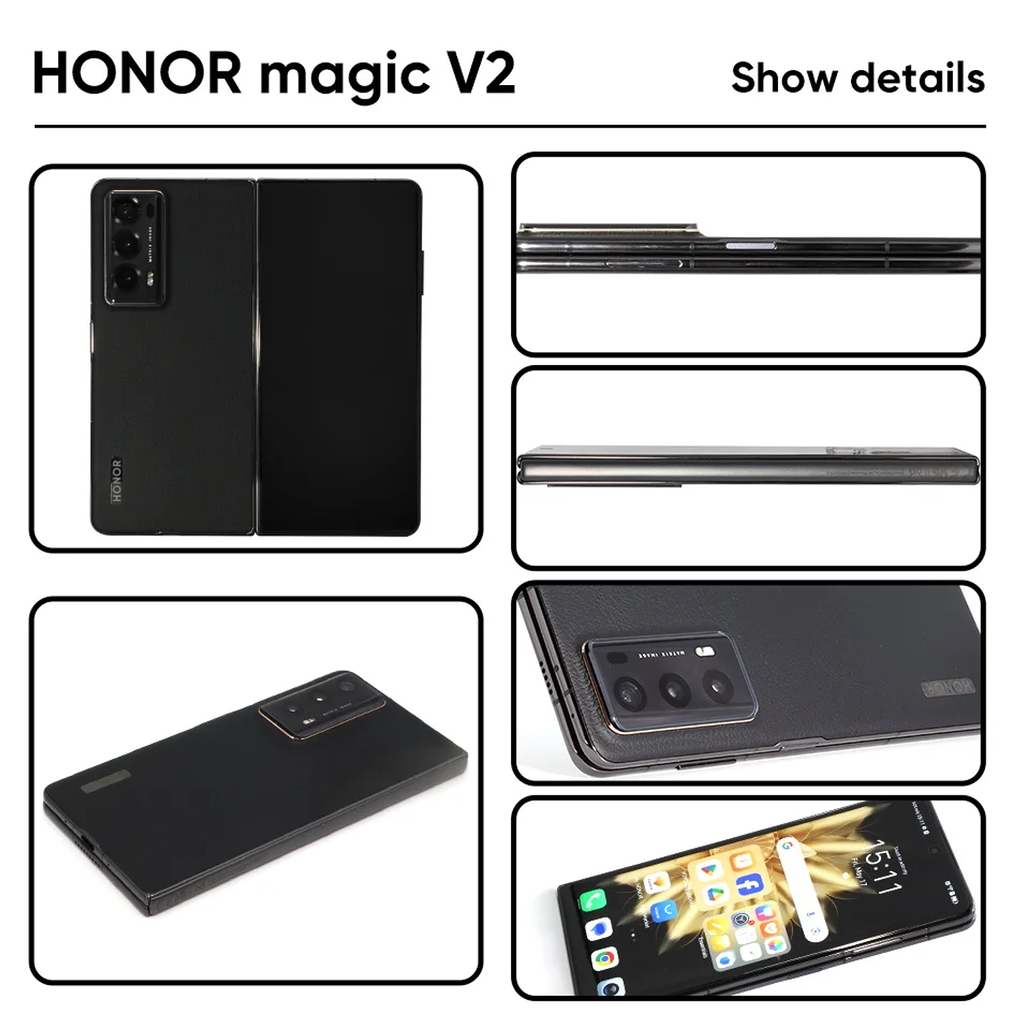Honor Magic V2 Global - Móvil Plegable 5G con Snapdragon 8 Gen 2 y Cámara Pro 7