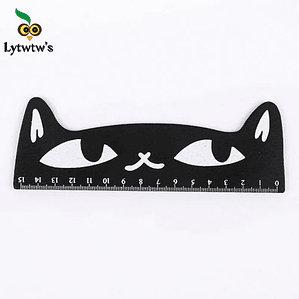 Regla Recta Lytwtw’s Kawaii - Gato Negro 15 cm Madera