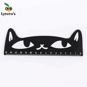 Regla Recta Lytwtw’s Kawaii - Gato Negro 15 cm Madera