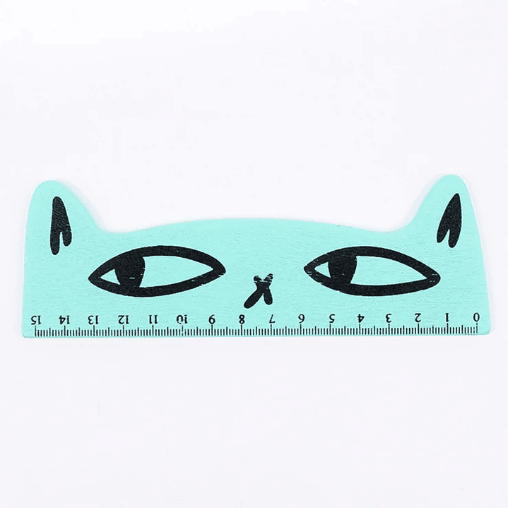 Regla Recta Lytwtw’s Kawaii - Gato Negro 15 cm Madera 7