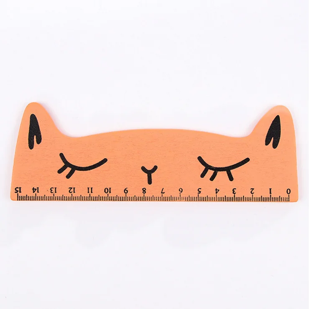 Regla Recta Lytwtw’s Kawaii - Gato Negro 15 cm Madera 8
