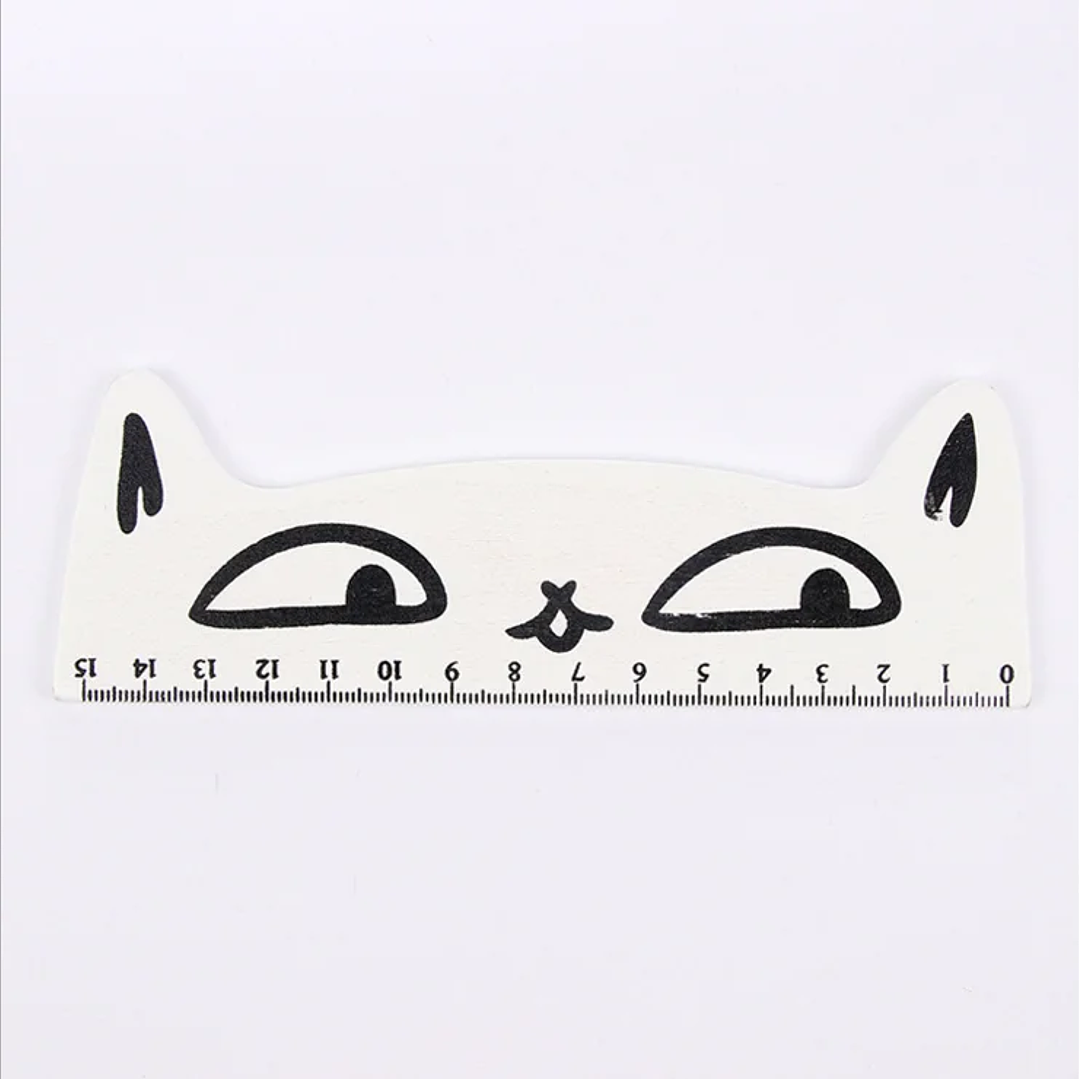 Regla Recta Lytwtw’s Kawaii - Gato Negro 15 cm Madera 10