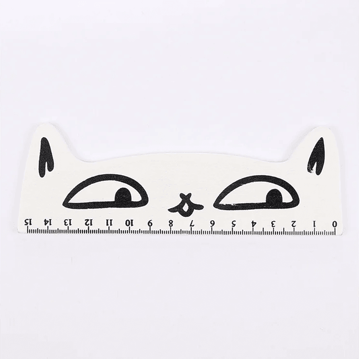 Regla Recta Lytwtw’s Kawaii - Gato Negro 15 cm Madera 10