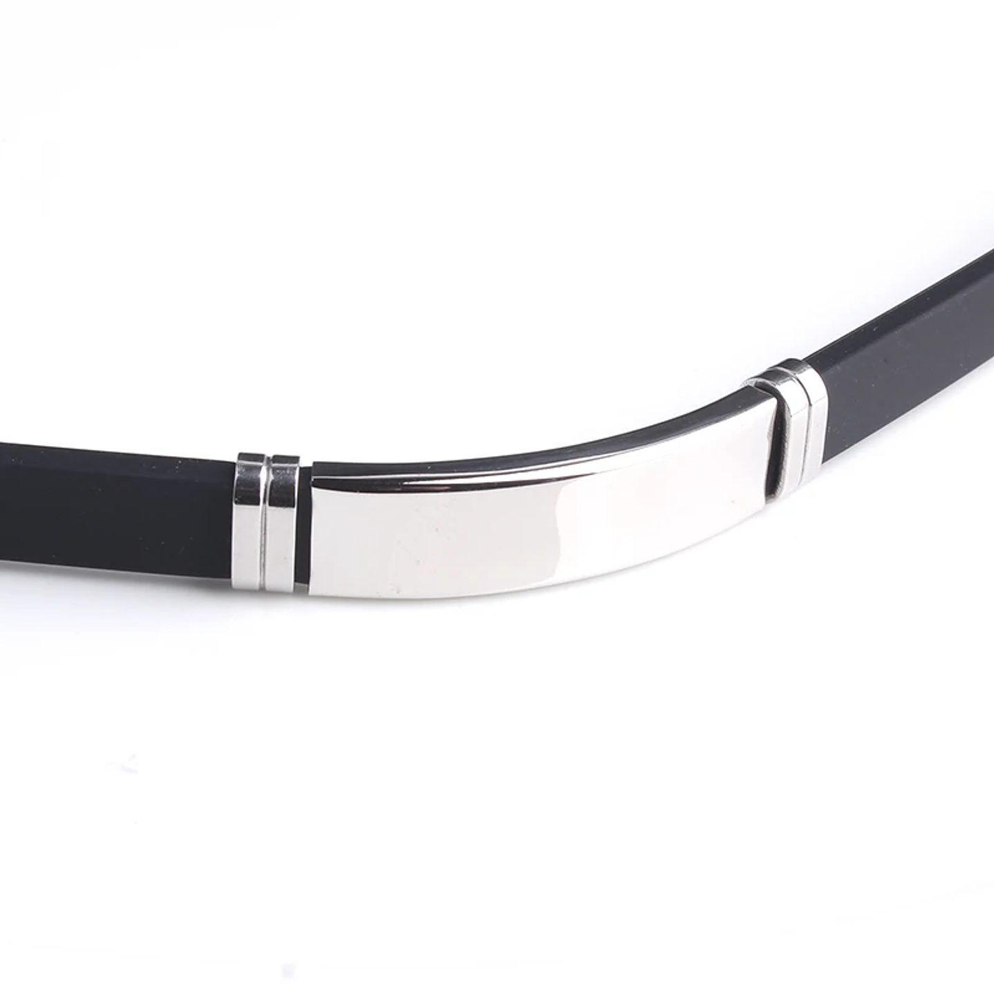 Pulsera con Nombre Grabado - Silicona y Acero Inoxidable Unisex 4