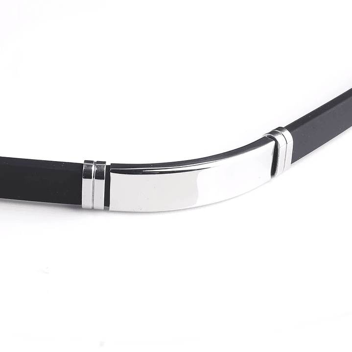 Pulsera con Nombre Grabado - Silicona y Acero Inoxidable Unisex 4