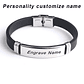 Pulsera con Nombre Grabado - Silicona y Acero Inoxidable Unisex - Miniatura 6