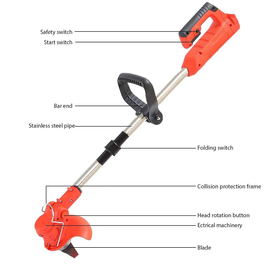Cortacésped Plegable de Mano - Desbrozadora 850W 18V Makita 3