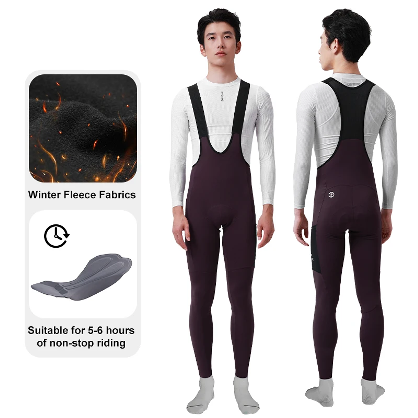 INBIKE Mallas Térmicas Ciclismo Hombre - Pantalones con Pechera y Forro Polar 7