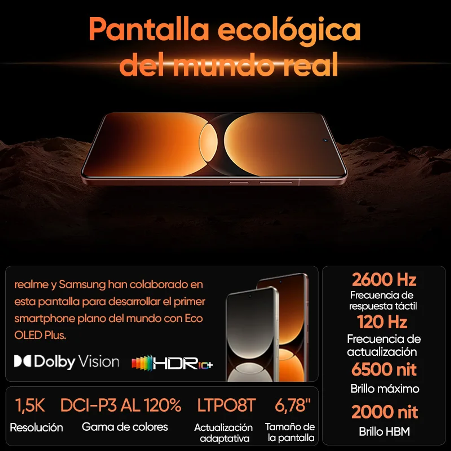 Realme GT 7 Pro - Móvil 5G con Pantalla OLED, Cámara 50MP y Carga 120W 5