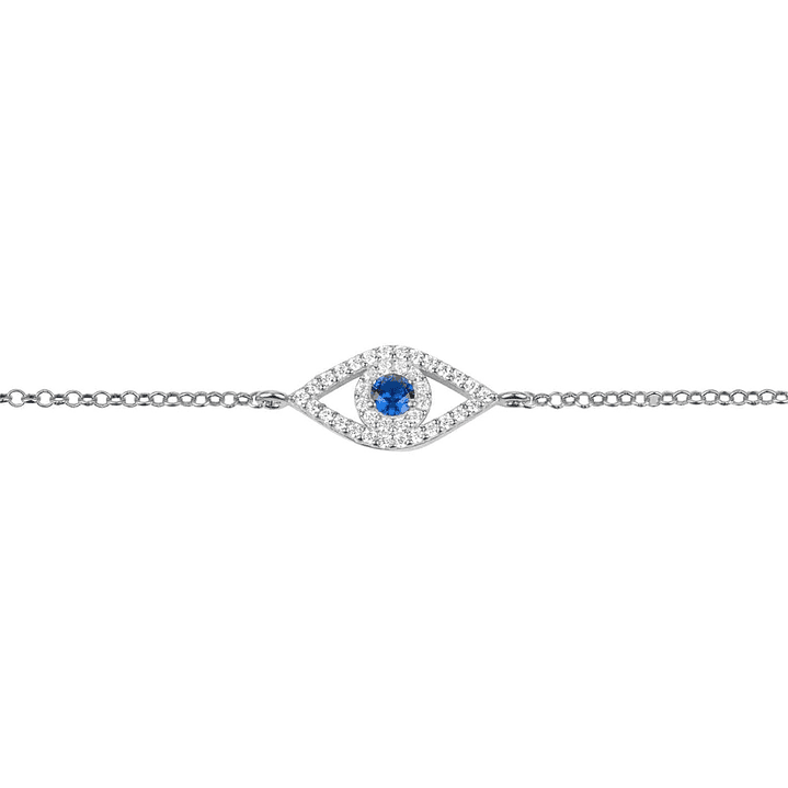 Pulsera Ojo Protector Azul Plata - Joyería Minimalista Latelita 3