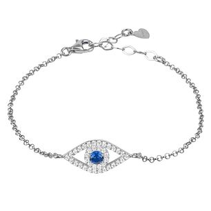 Pulsera Ojo Protector Azul Plata - Joyería Minimalista Latelita
