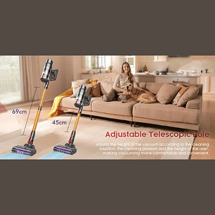 Aspiradora Armo V22 6 en 1 - Portátil Inalámbrica 600W con Pantalla LED y Autonomía 1h