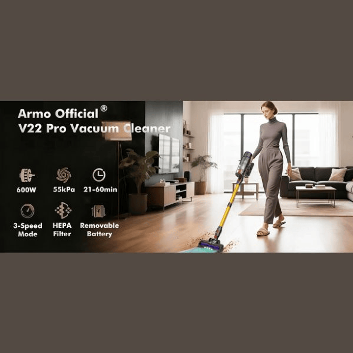 Aspiradora Armo V22 6 en 1 - Portátil Inalámbrica 600W con Pantalla LED y Autonomía 1h 4