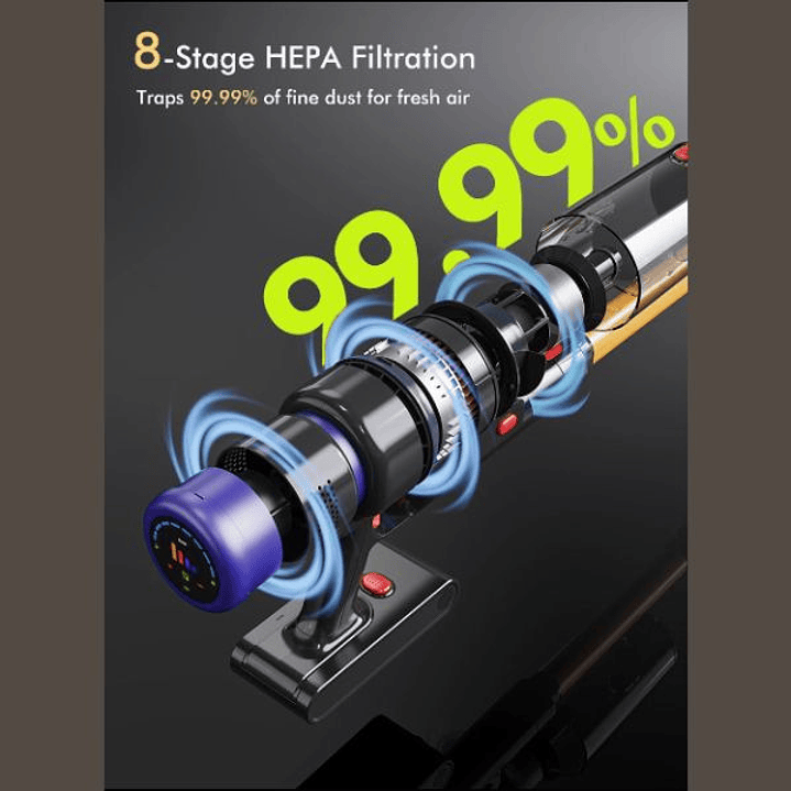 Aspiradora Armo V22 6 en 1 - Portátil Inalámbrica 600W con Pantalla LED y Autonomía 1h 9