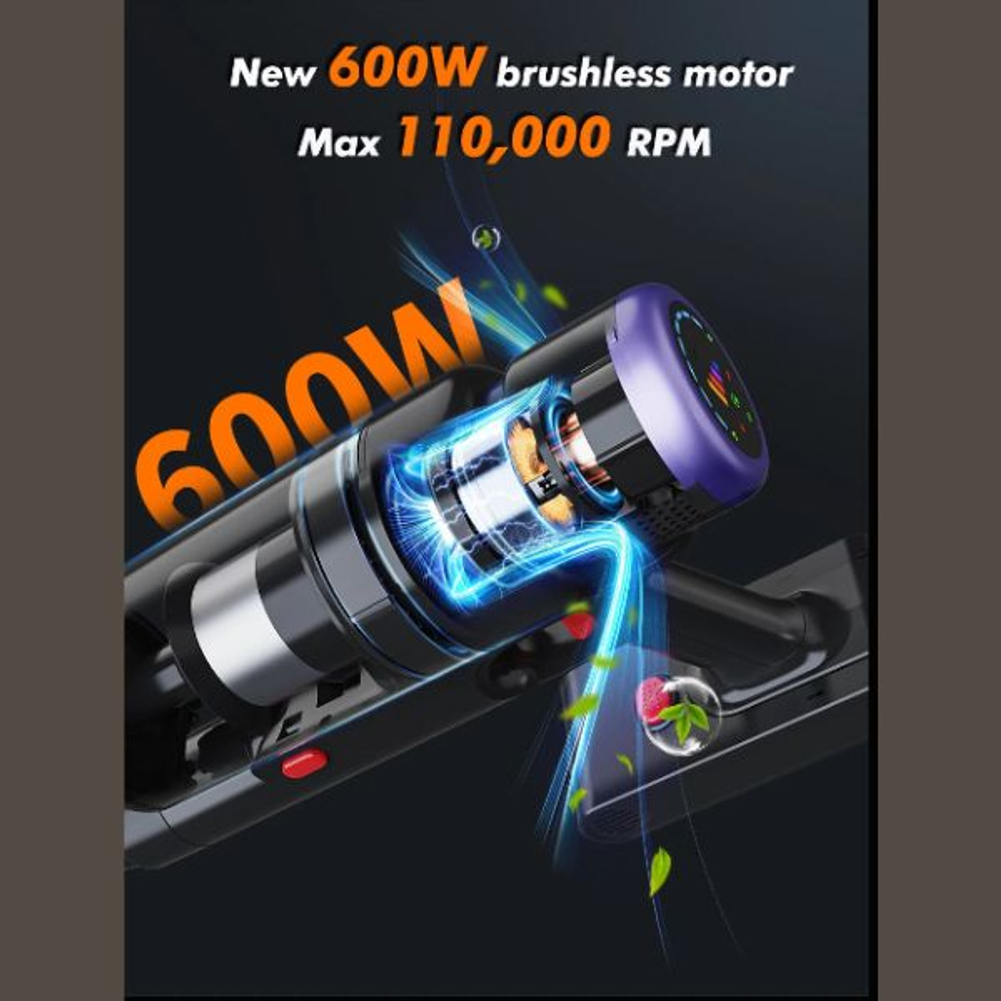 Aspiradora Armo V22 6 en 1 - Portátil Inalámbrica 600W con Pantalla LED y Autonomía 1h 10