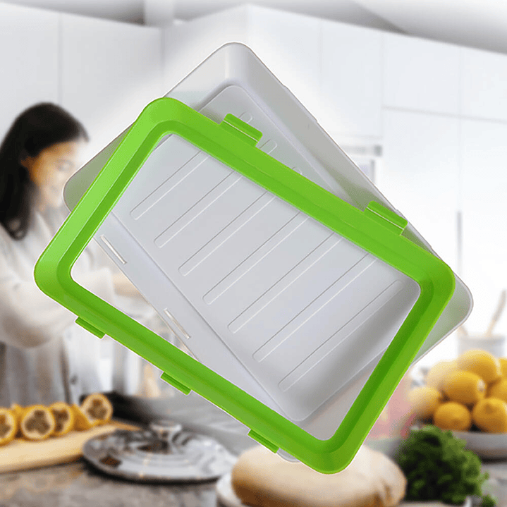 Pack 9 Bandejas Conservación Alimentos - Herméticas Apilables Semi Vacío 2