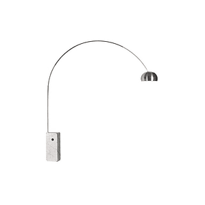 Lámpara de Pie NEW ARC BIG - Diseño Cromado Mármol Blanco