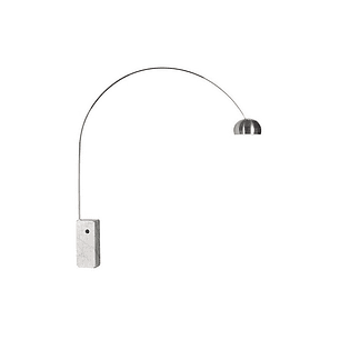 Lámpara de Pie NEW ARC BIG - Diseño Cromado Mármol Blanco