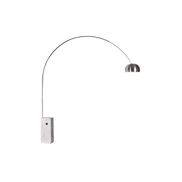 Lámpara de Pie NEW ARC BIG - Diseño Cromado Mármol Blanco 1