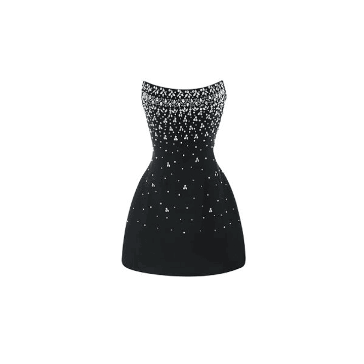 Vestido Mini Cristal Mujer - Diseño Sin Tirantes 1