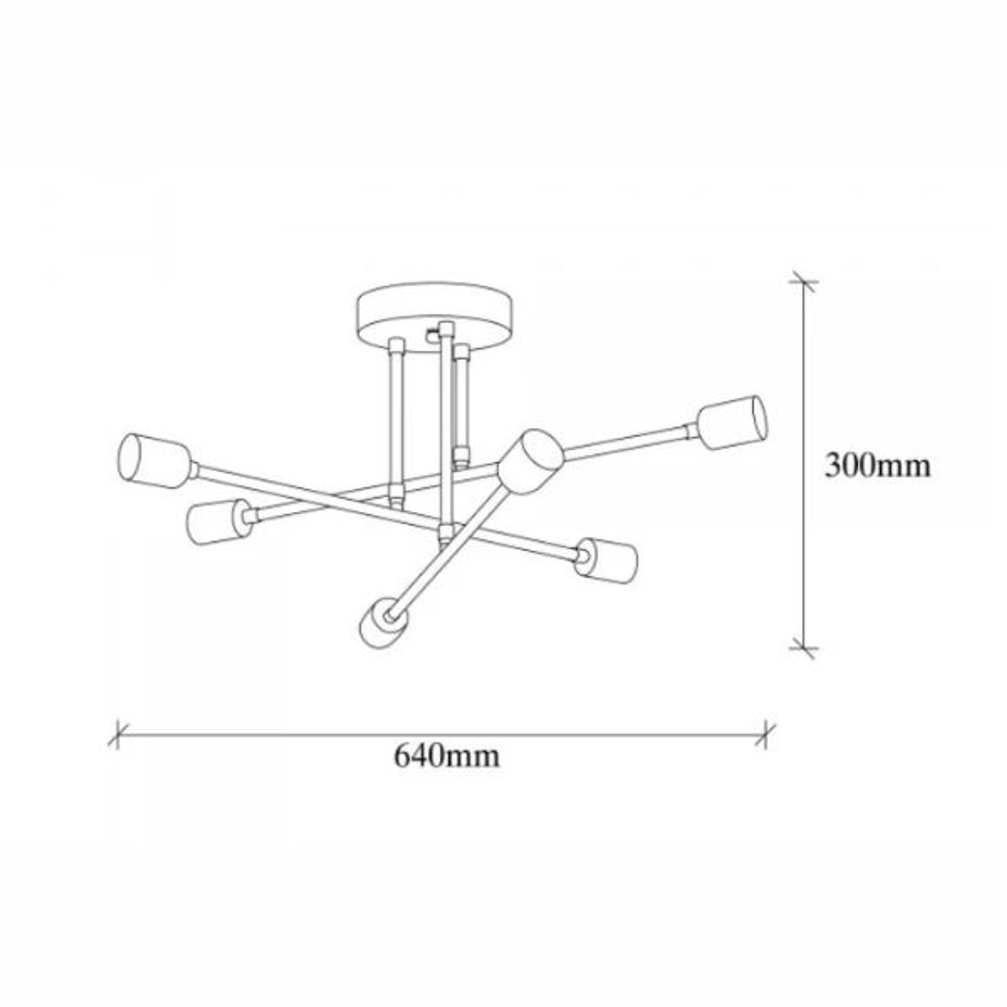 Lámpara Marco Techo  Minimalista Moderna 6 Bombillas 9