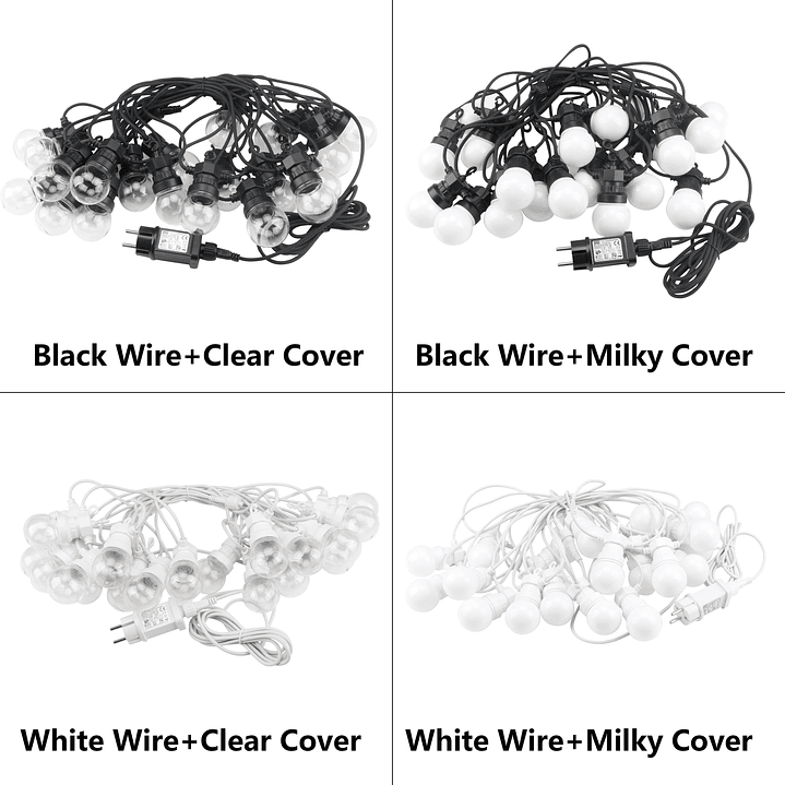 Guirnalda de Luces LED G50 - Impermeable Jardín y Terraza 8M/24M 4