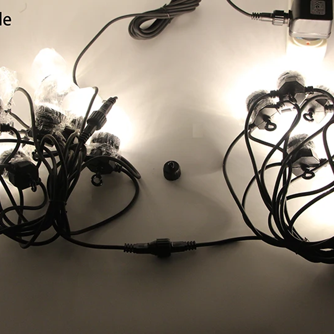 Guirnalda de Luces LED G50 - Impermeable Jardín y Terraza 8M/24M 20