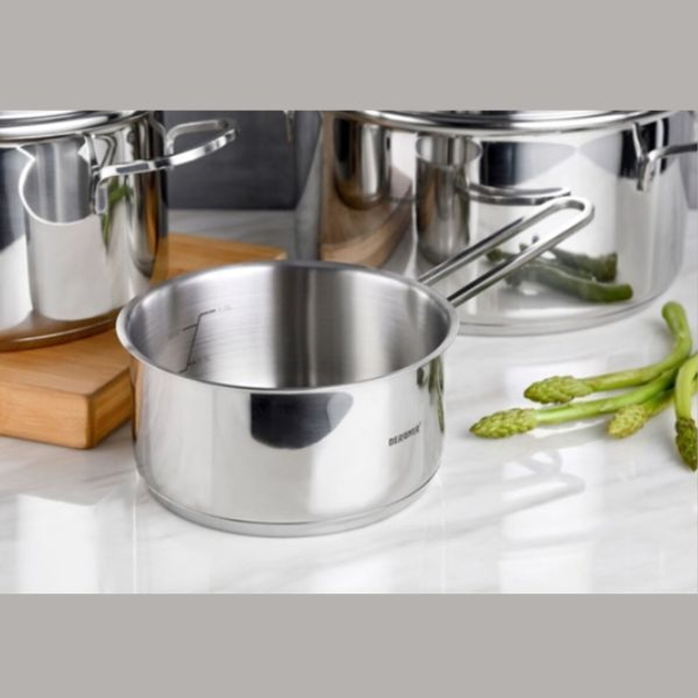 Batería Cocina Bergner Classic 6 Piezas Acero Inoxidable 9
