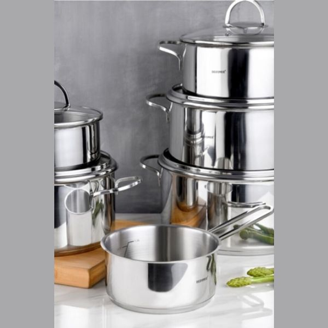 Batería Cocina Bergner Classic 6 Piezas Acero Inoxidable 11