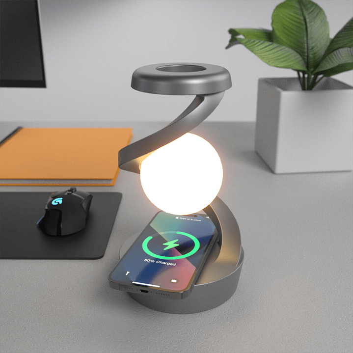 Lámpara Luna Flotante LED - Bola 3D Levitante con Cargador Wireless 4