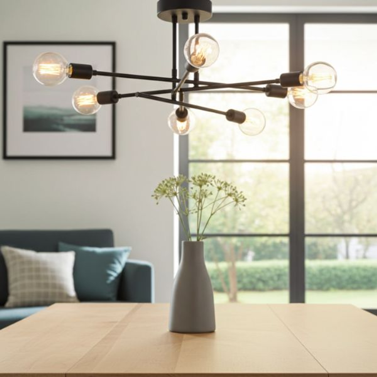 Lámpara Marco Techo  Minimalista Moderna 6 Bombillas 3