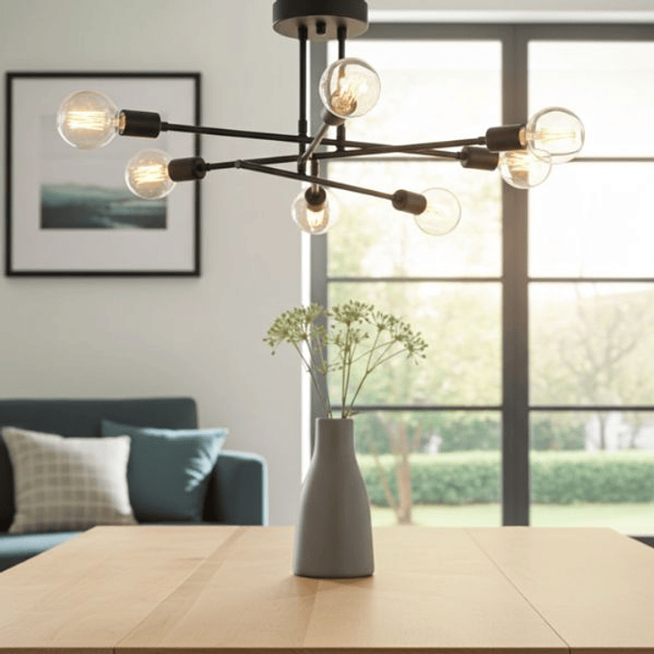 Lámpara Marco Techo  Minimalista Moderna 6 Bombillas 3