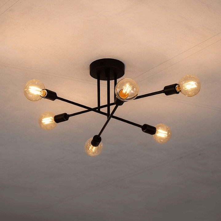 Lámpara Marco Techo  Minimalista Moderna 6 Bombillas 4