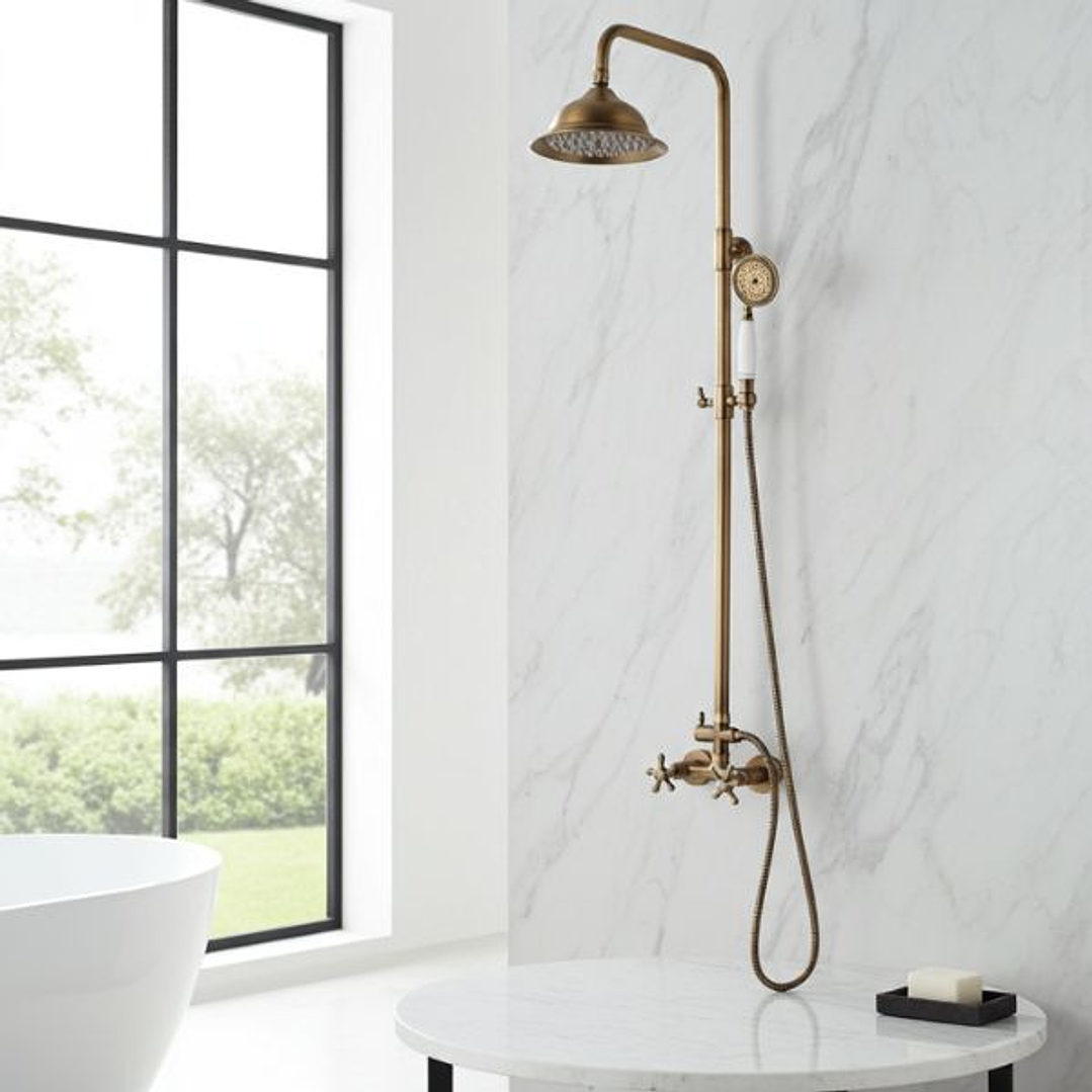 Columna de Ducha Rousseau Retro Bronce Inox 2