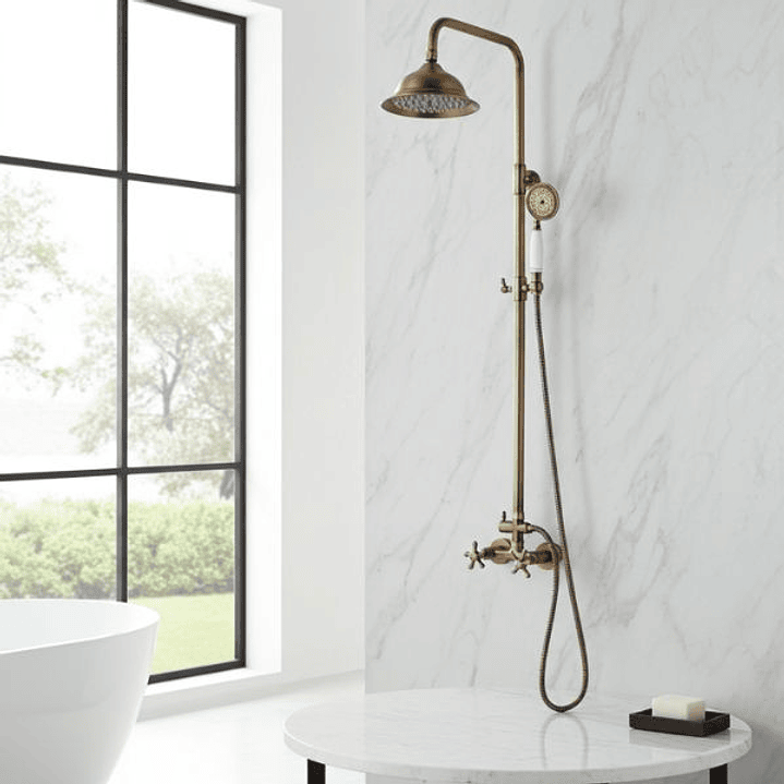 Columna de Ducha Rousseau Retro Bronce Inox 2