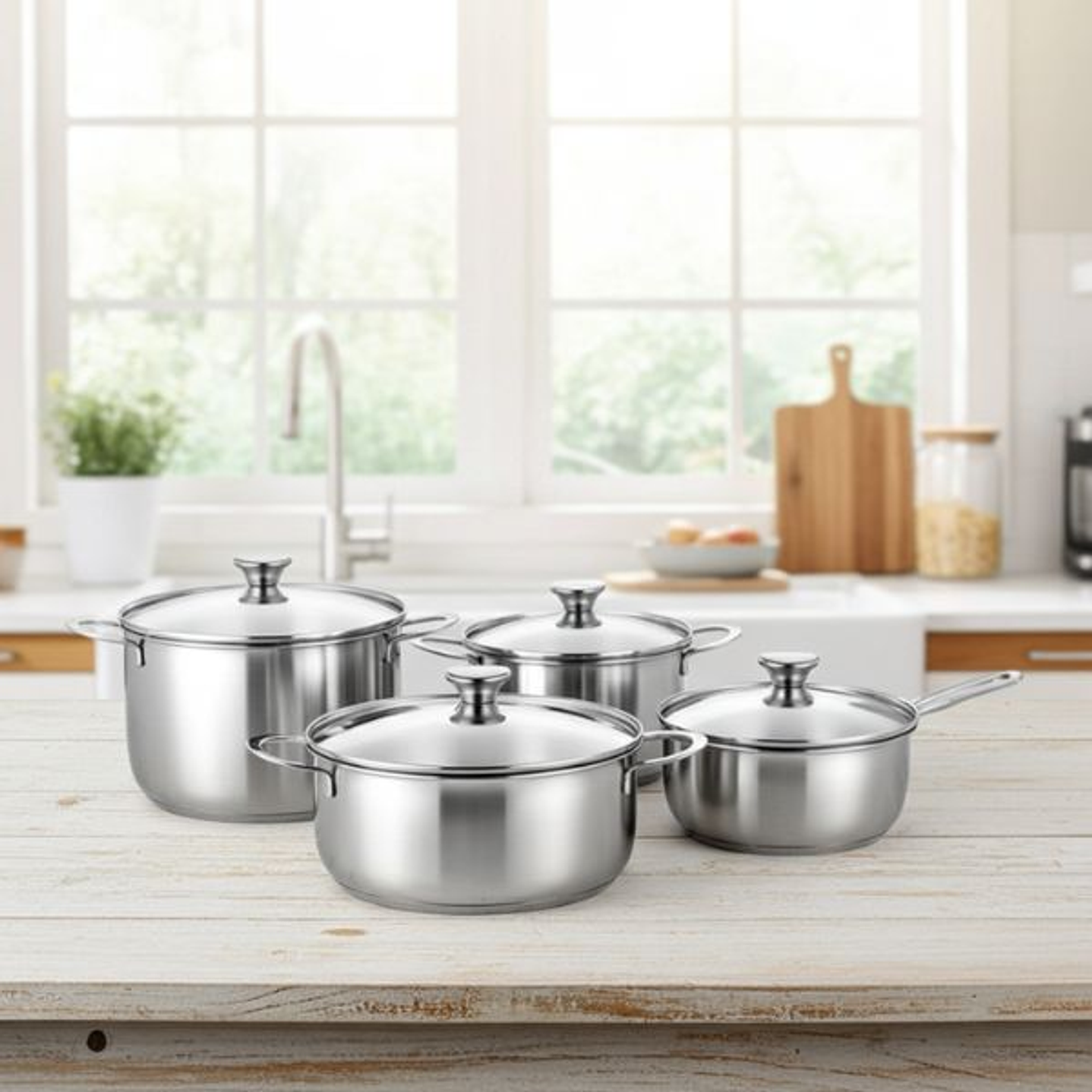 Batería Cocina BRA Inoxidable 5 Piezas Inducción 2