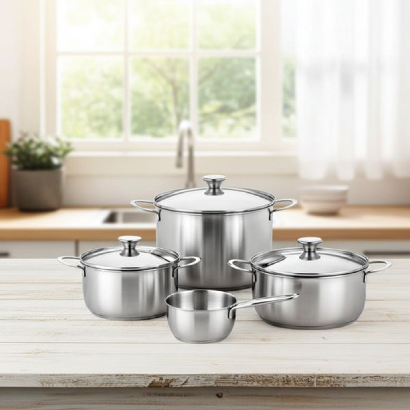 Batería Cocina BRA Inoxidable 5 Piezas Inducción 4