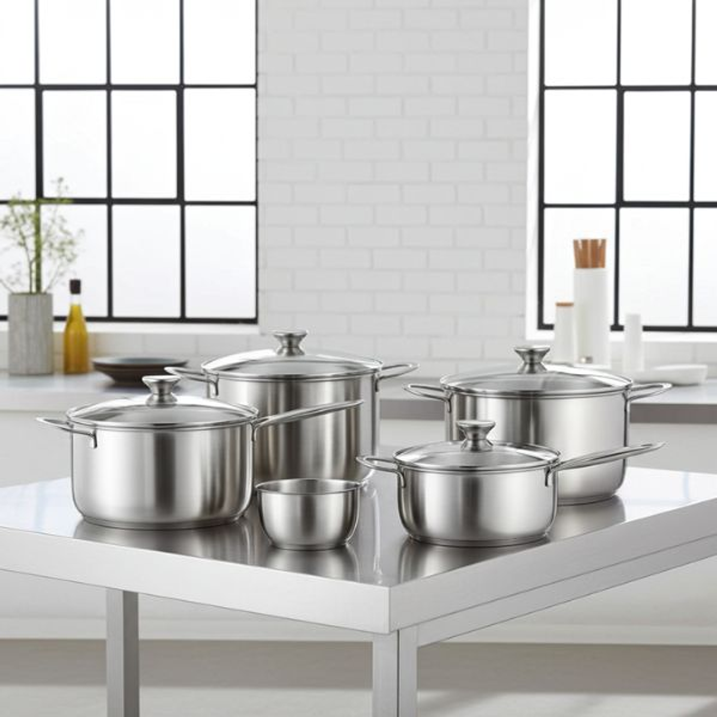 Batería Cocina BRA Inoxidable 5 Piezas Inducción 3
