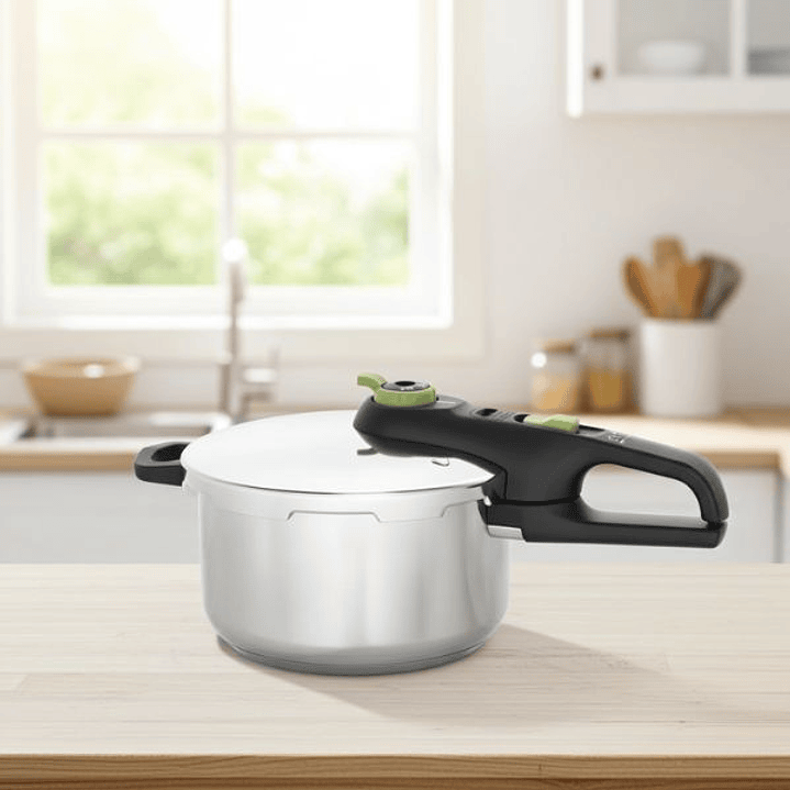 Olla Express Tefal P2580400 de Acero Inoxidable 4L – Cocina Rápida y al Vapor, Apta para Inducción y Todo Tipo de Cocinas 4