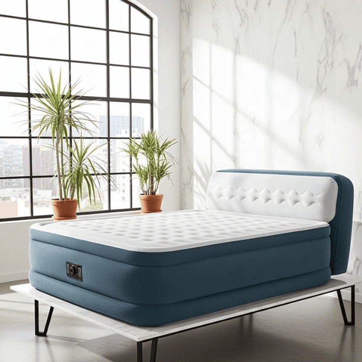 Cama Hinchable Intex Beam Deluxe Ultra Plush 152x236x46 cm | Colchón Doble con Cabecero y Bomba Integrada 4