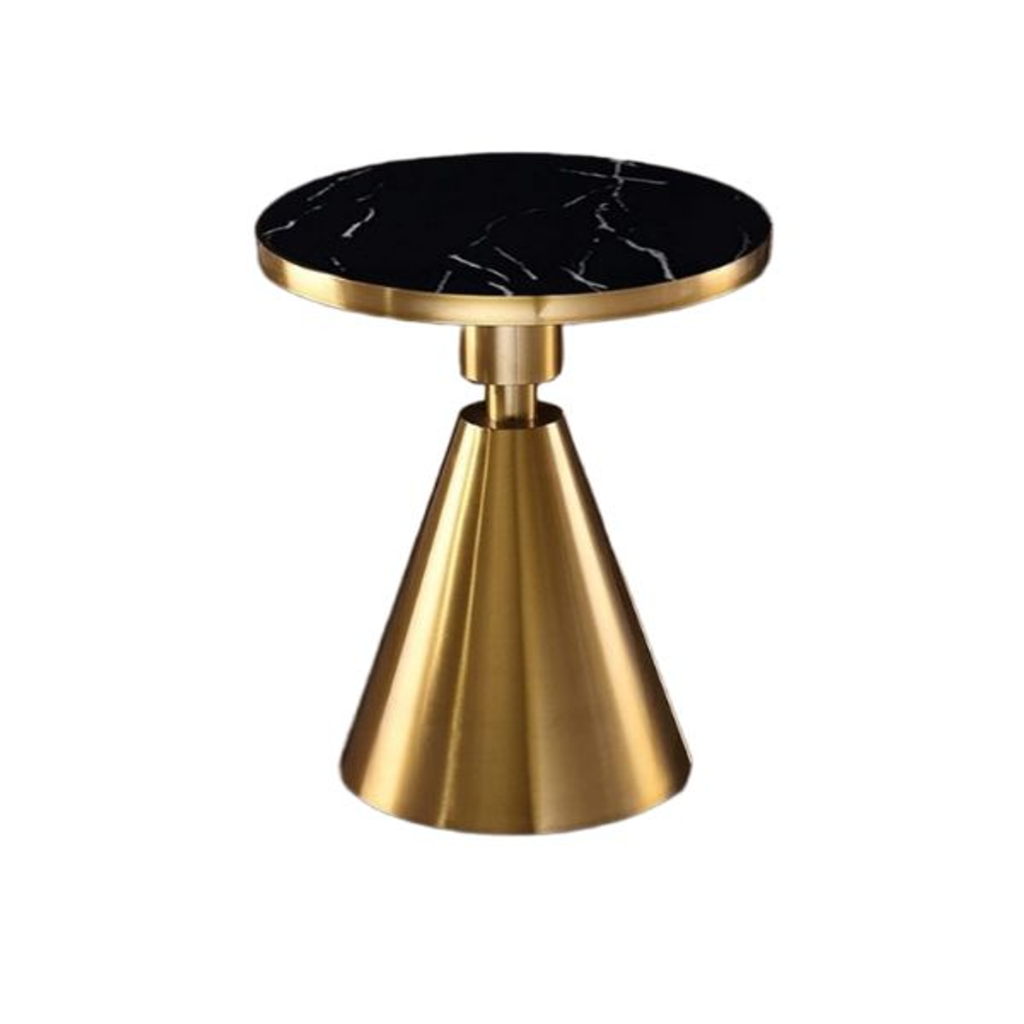 Mesa Auxiliar JASSY NE - Dorada Mármol Negro 50 cm 1