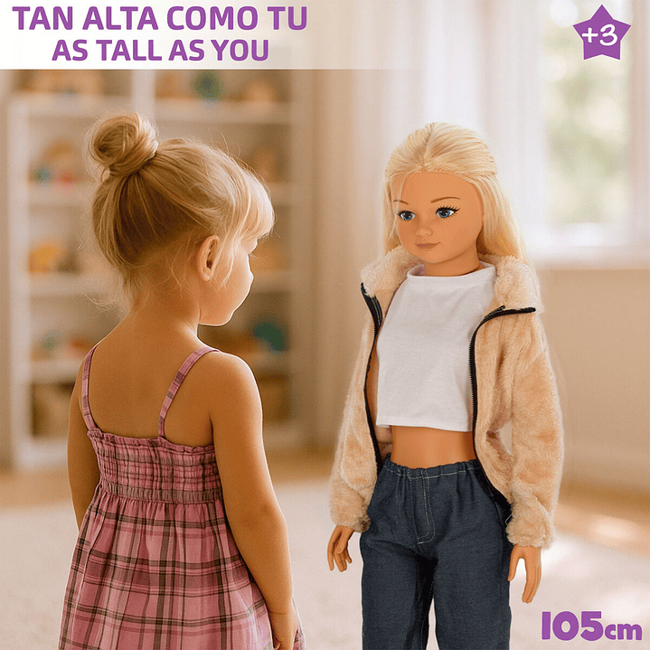 Muñeca Colorbaby 105 cm - María Articulada con Melena Rubia 3