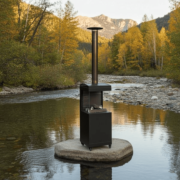 Estufa de Gas Exterior BRITEC Oslo 3 Caras | Diseño Chimenea y Calor Instantáneo 5