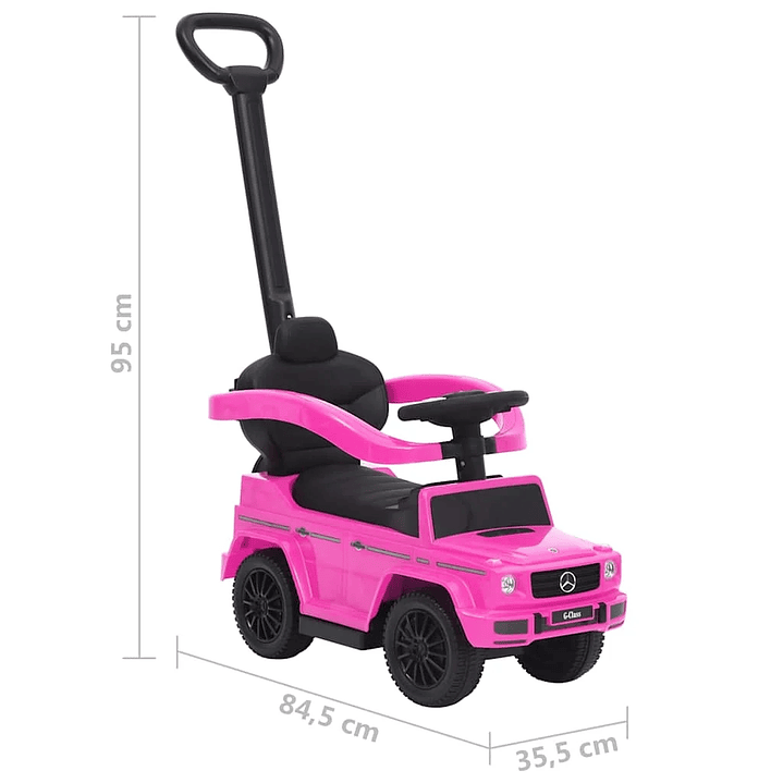 Coche de Empuje Infantil G63 - Negro y Rosa 18