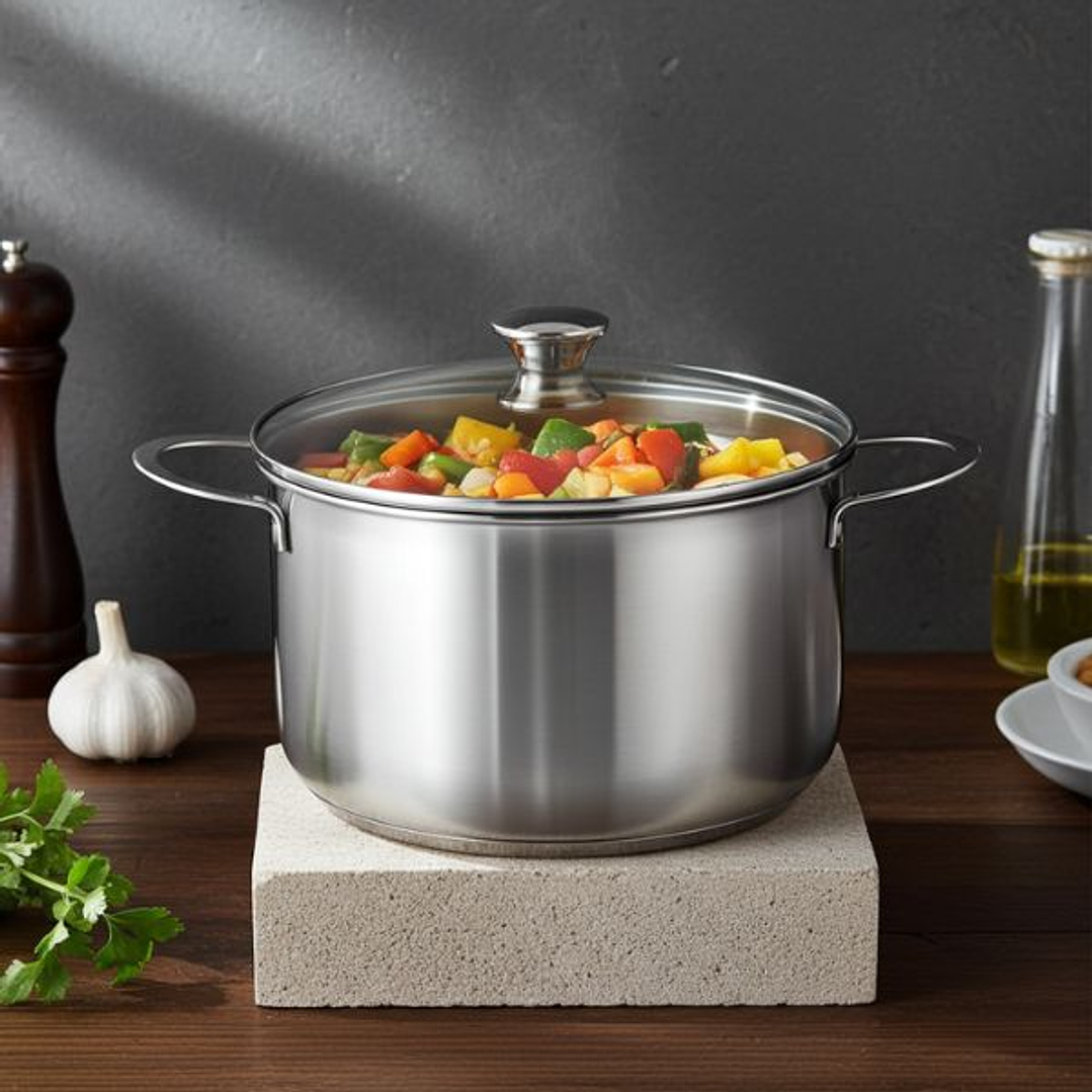 Olla Ancora BRA 18 cm - Inoxidable Full Induction con Tapa 5