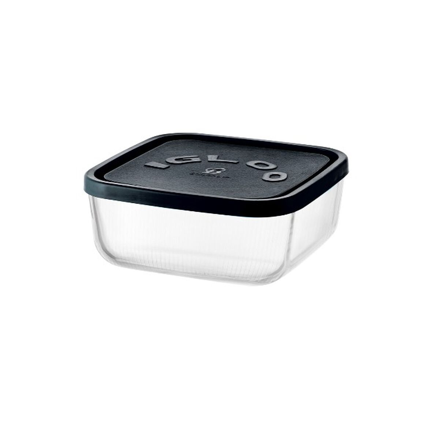 Set Fiambreras Vidrio Borgonovo Igloo - 3,2L Negro Transparente 2