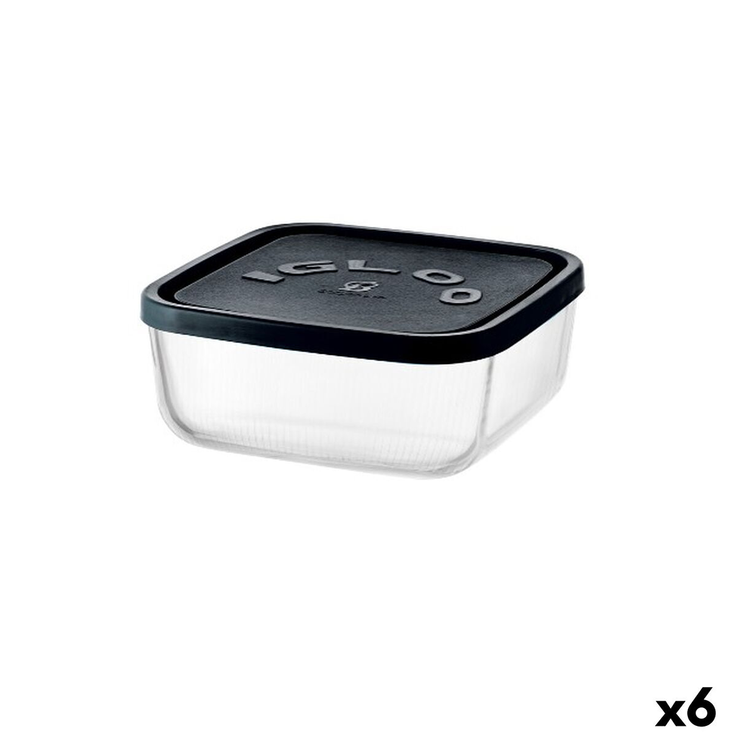 Set Fiambreras Vidrio Borgonovo Igloo - 3,2L Negro Transparente 1